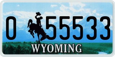 WY license plate 055533
