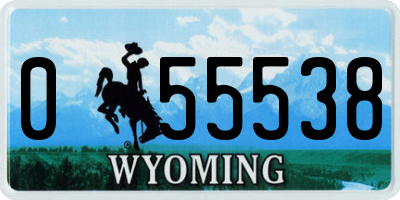 WY license plate 055538