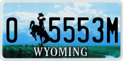 WY license plate 05553M