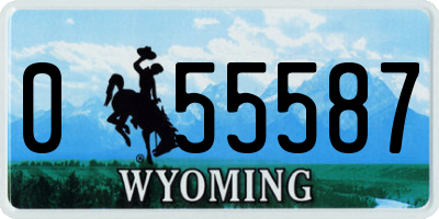 WY license plate 055587