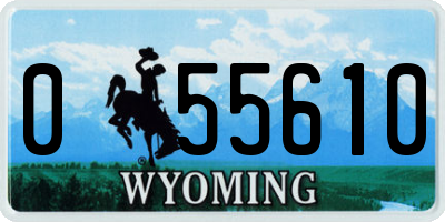 WY license plate 055610