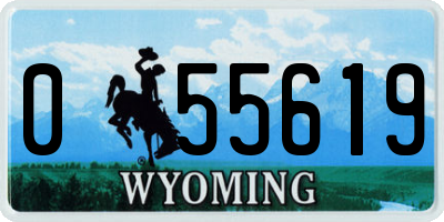 WY license plate 055619