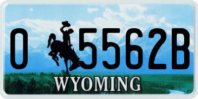 WY license plate 05562B