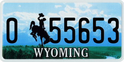 WY license plate 055653