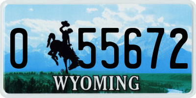 WY license plate 055672