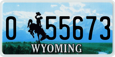 WY license plate 055673