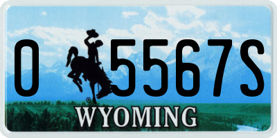 WY license plate 05567S