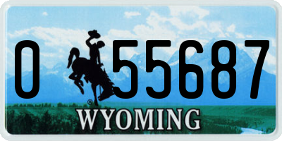 WY license plate 055687