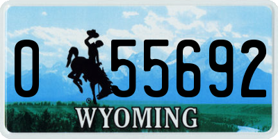 WY license plate 055692