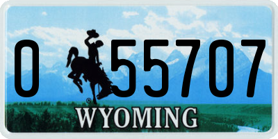 WY license plate 055707