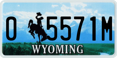 WY license plate 05571M