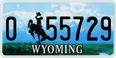 WY license plate 055729