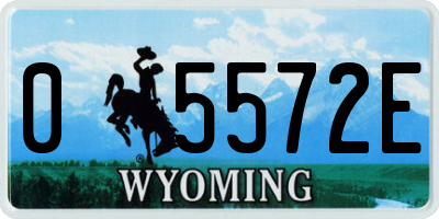 WY license plate 05572E