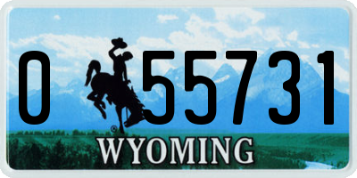 WY license plate 055731
