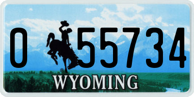 WY license plate 055734