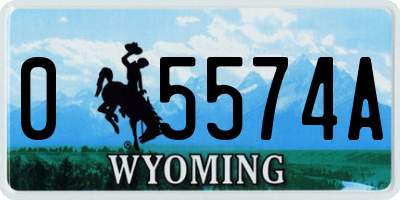 WY license plate 05574A