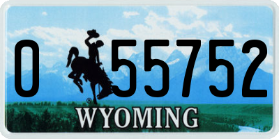 WY license plate 055752
