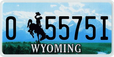 WY license plate 05575I