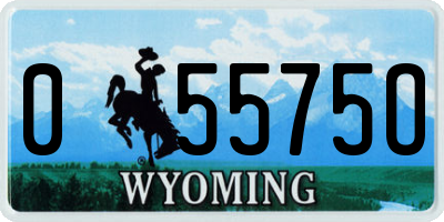 WY license plate 05575O