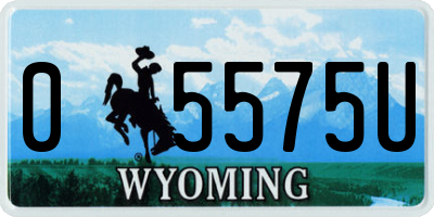 WY license plate 05575U