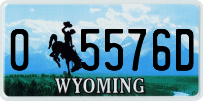 WY license plate 05576D
