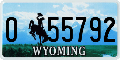 WY license plate 055792