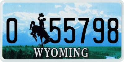 WY license plate 055798