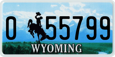 WY license plate 055799