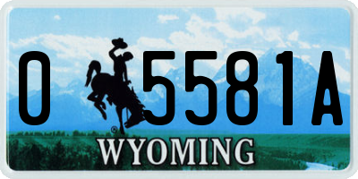 WY license plate 05581A