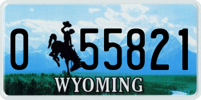 WY license plate 055821