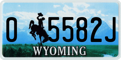 WY license plate 05582J