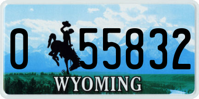 WY license plate 055832