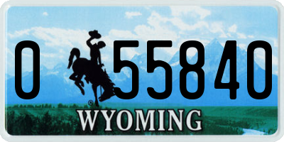 WY license plate 055840