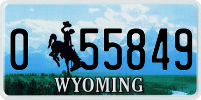 WY license plate 055849