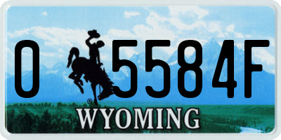 WY license plate 05584F