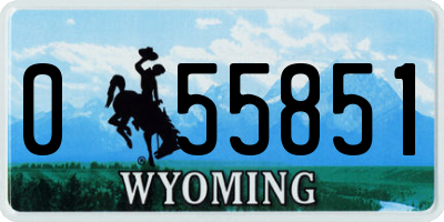 WY license plate 055851