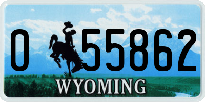 WY license plate 055862