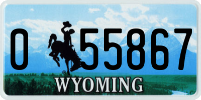 WY license plate 055867