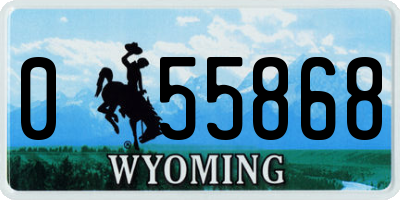 WY license plate 055868