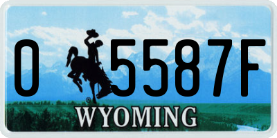 WY license plate 05587F