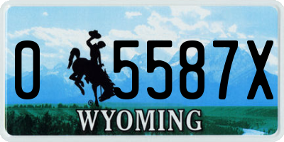 WY license plate 05587X