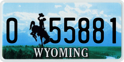 WY license plate 055881