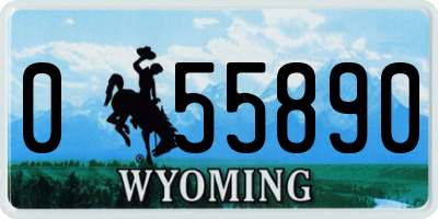 WY license plate 055890