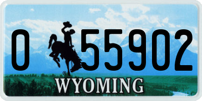 WY license plate 055902