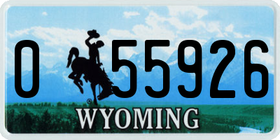 WY license plate 055926