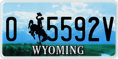 WY license plate 05592V