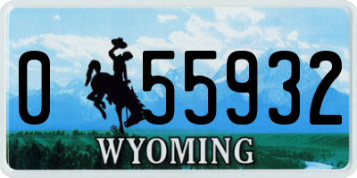 WY license plate 055932
