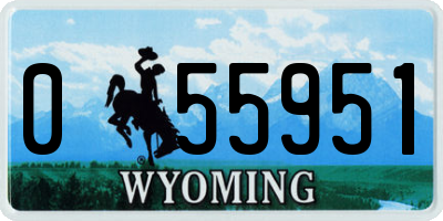 WY license plate 055951