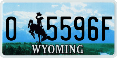 WY license plate 05596F