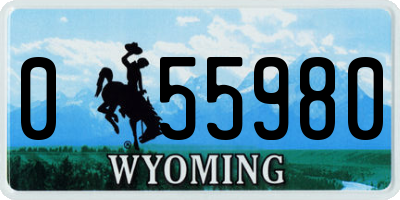 WY license plate 055980